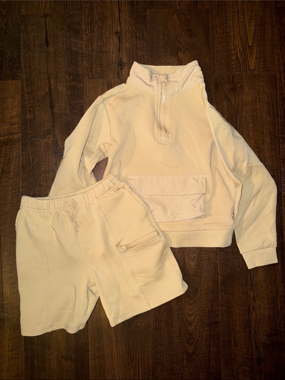 BearPaw Cream Kids Matching Set - Pullover & Shorts